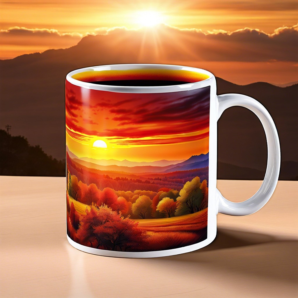 sunrise or sunset landscapes with warm colors