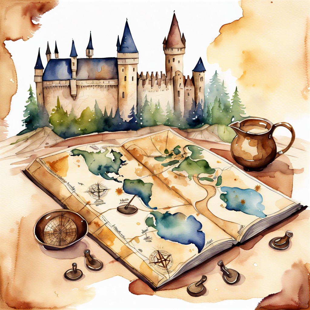 the marauders map with footprints