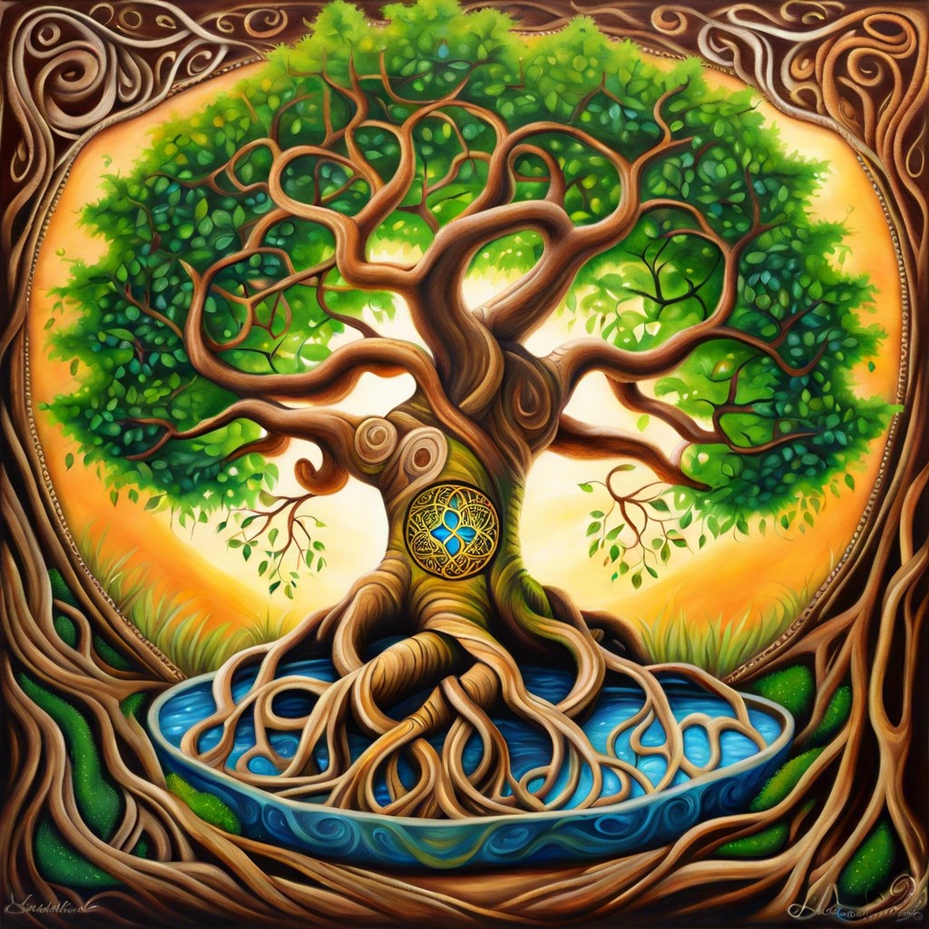 tree of life with interwining roots