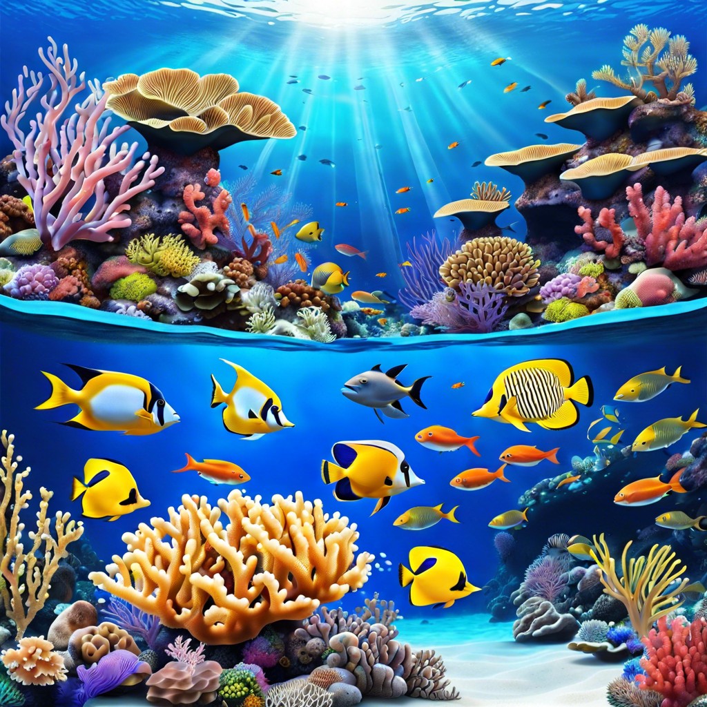 underwater scene with marine life