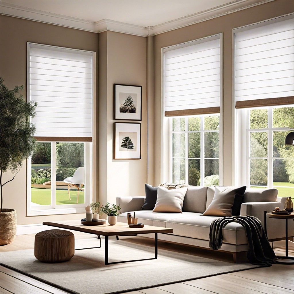 use light filtering roller blinds to maintain privacy without bulk