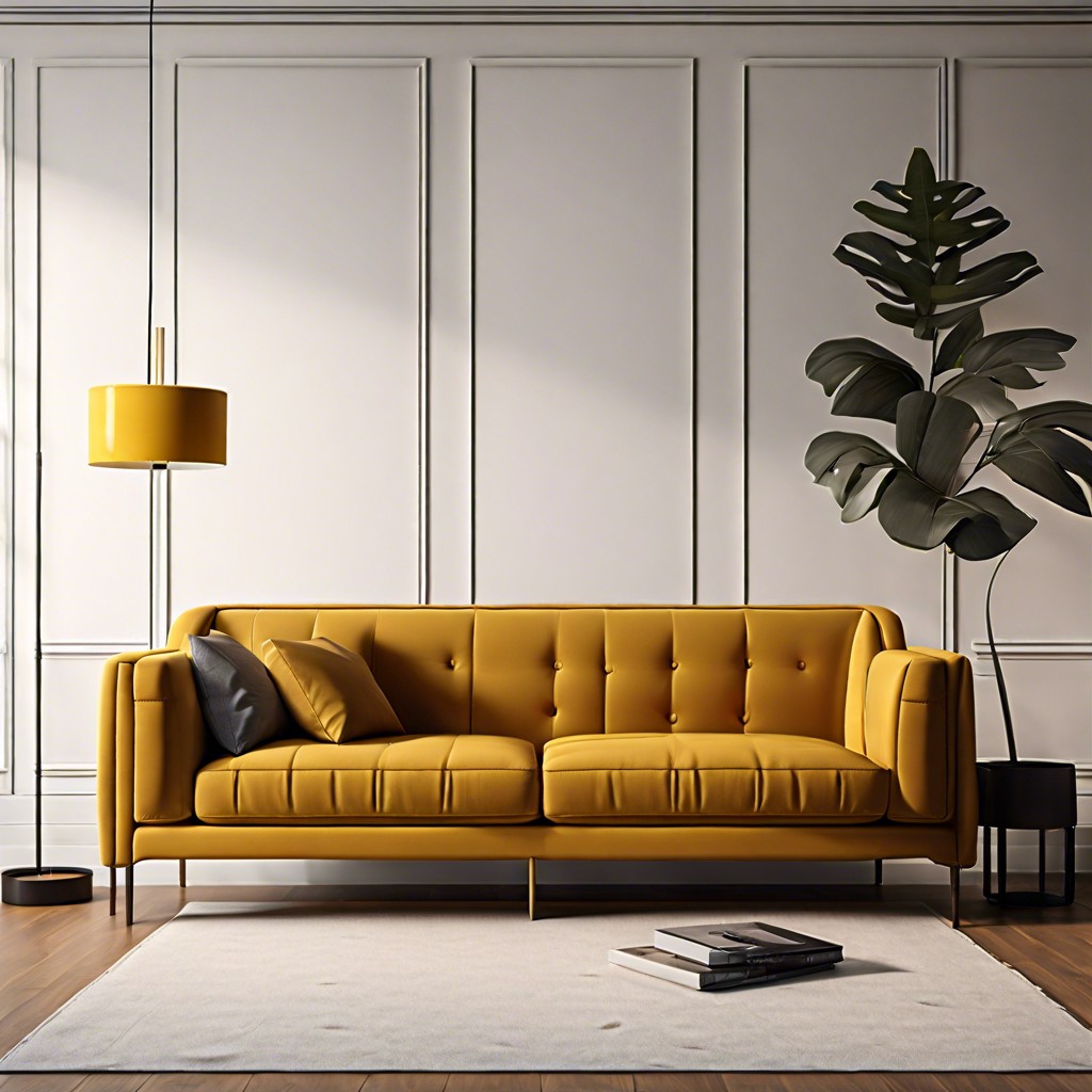 use minimalist lighting to highlight the couch area