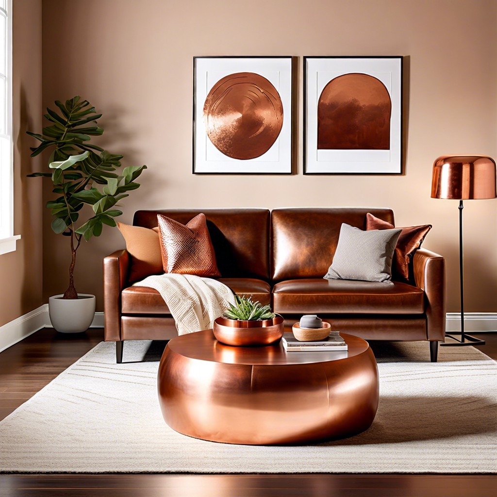 utilize copper accents for warmth and shine