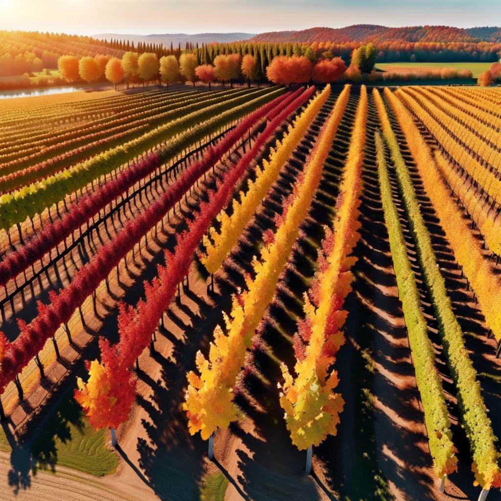 vineyard rows changing colors