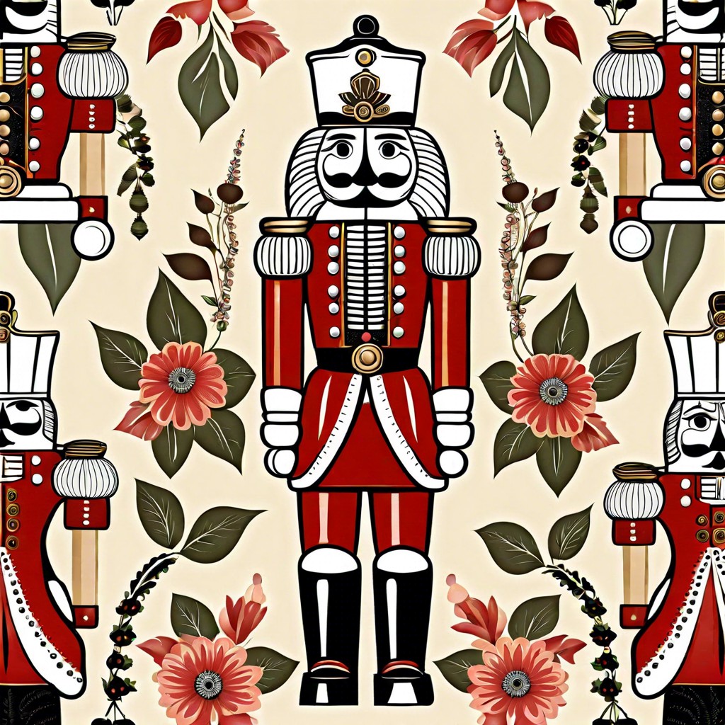 vintage floral nutcracker