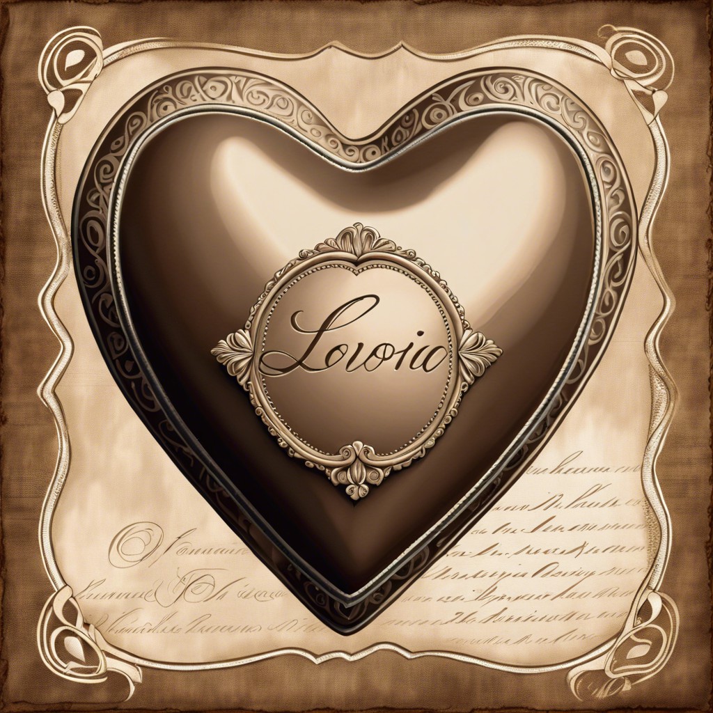 vintage love create a retro effect with sepia tones and old fashioned script inside a heart