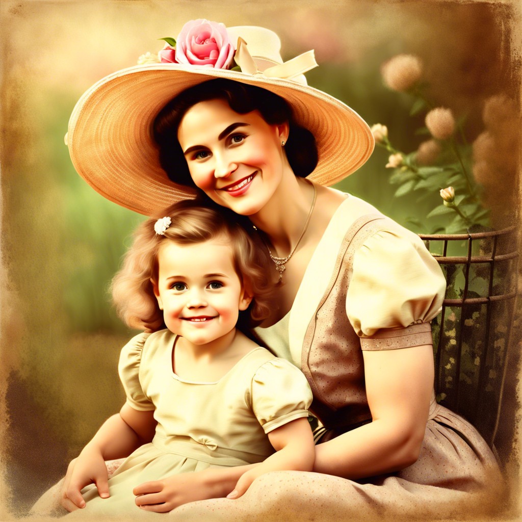 vintage style mothers portrait