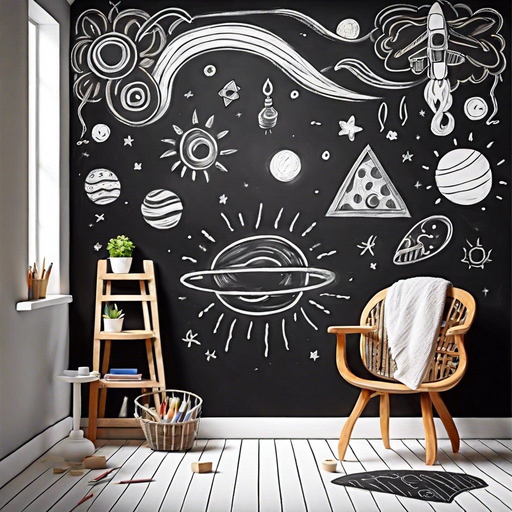 wall painted as a chalkboard