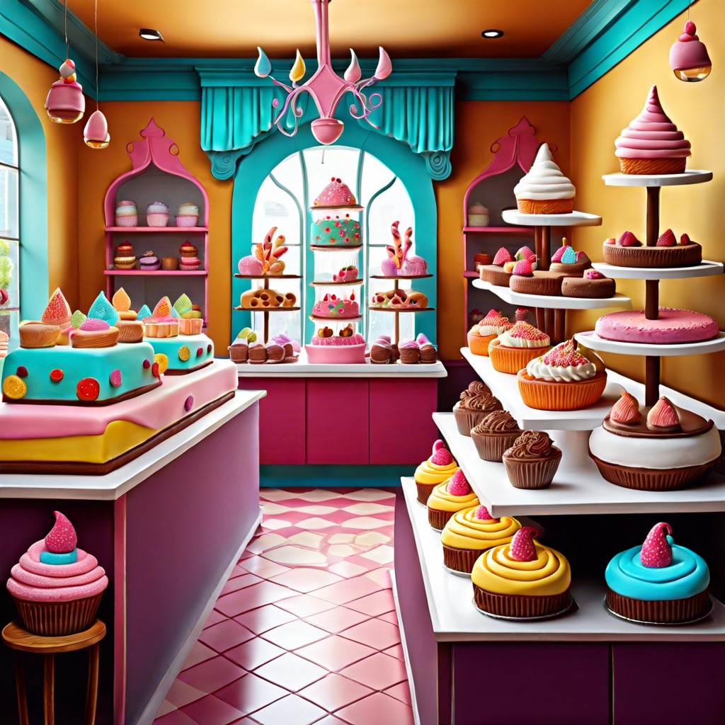 whimsical bakery a cozy colorful bakery filled with fantastical desserts