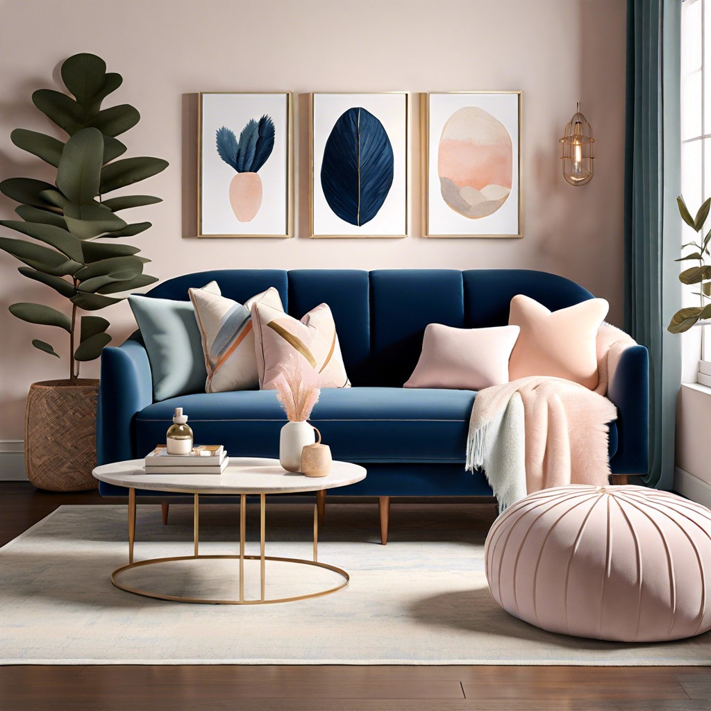 whimsy blend playful artwork and pastel accents to offset the deep blue