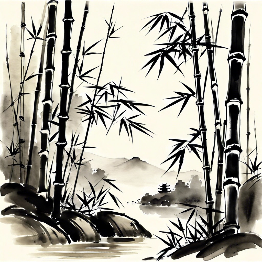 zen and ink sumi e painting