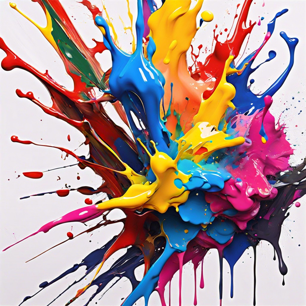 abstract art random colorful splashes of paint