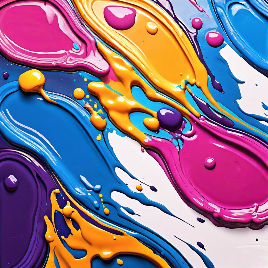 abstract art splashes with vibrant colors