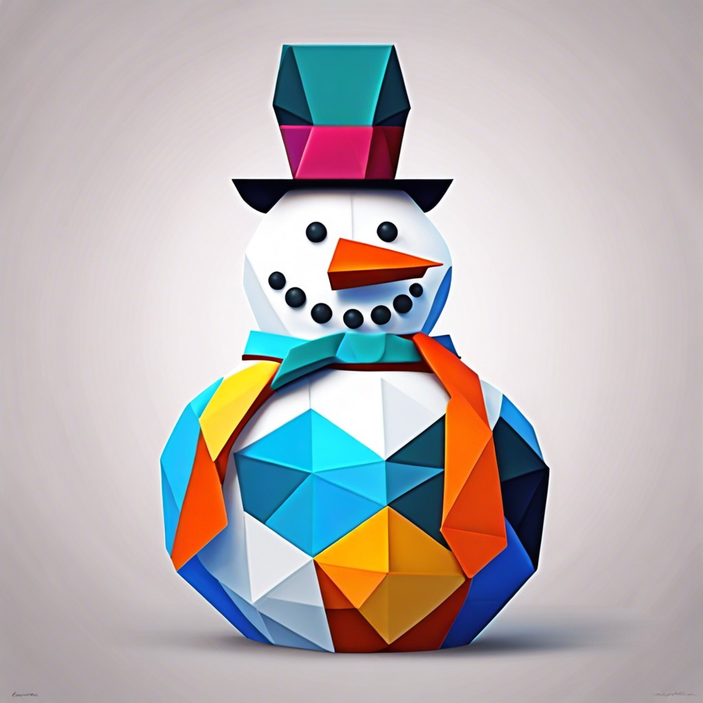 abstract snowman using geometric shapes