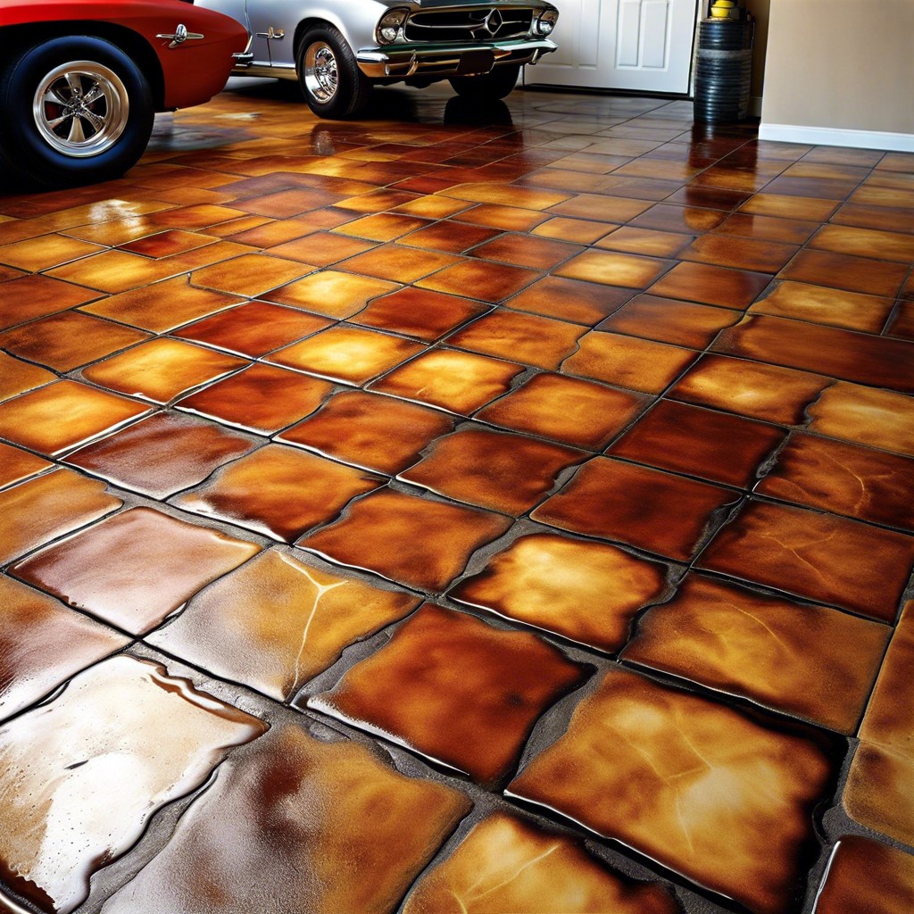 acid stained concrete tiles for a unique colorful finish