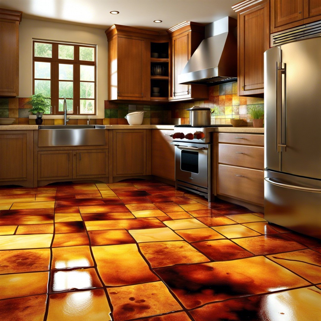 acid stained concrete tiles