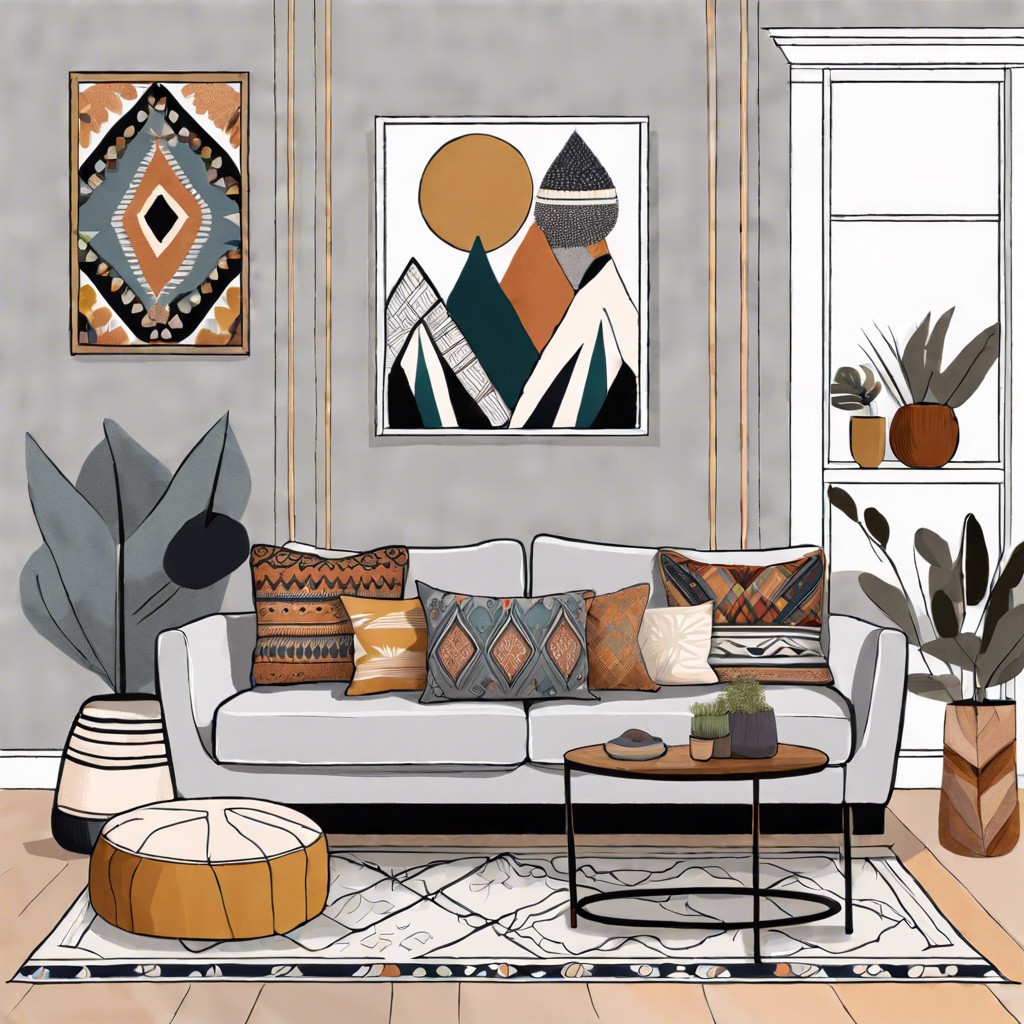 add an eclectic mix of patterned cushions for a boho feel