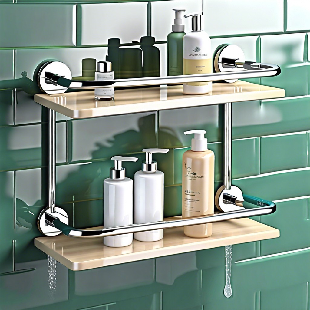 adjustable tension rod shelves