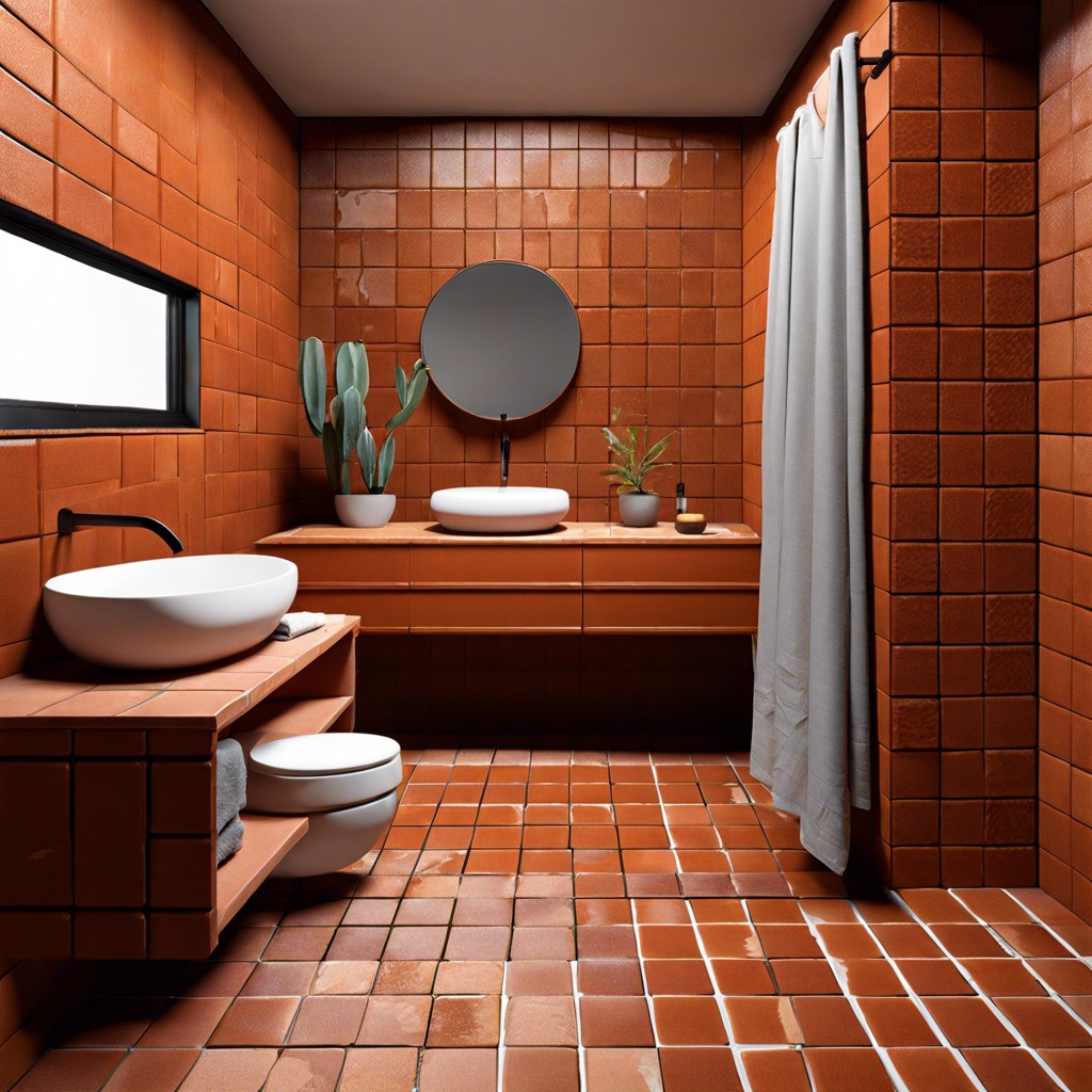 adobe rust use rust colored tiles to mimic traditional adobe clay