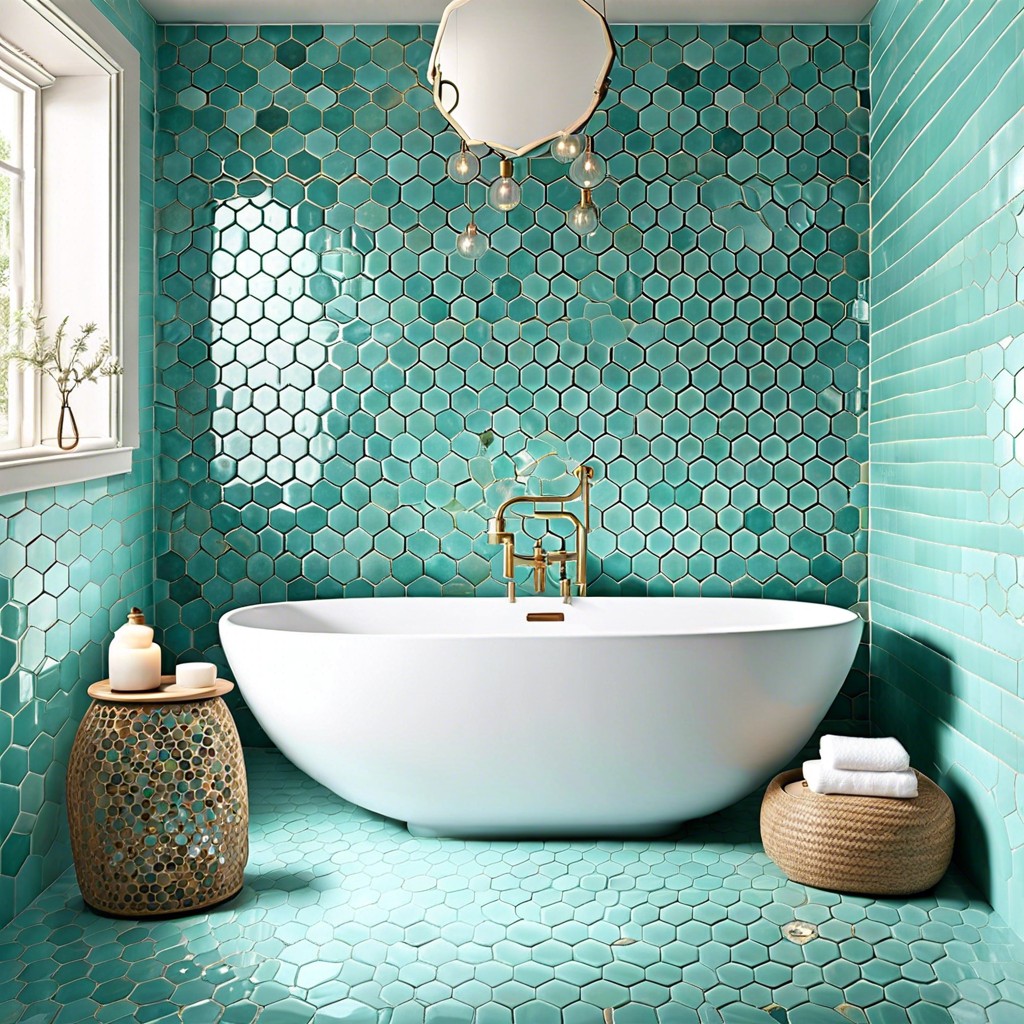 aqua hexagons light aqua hexagonal tile patterns