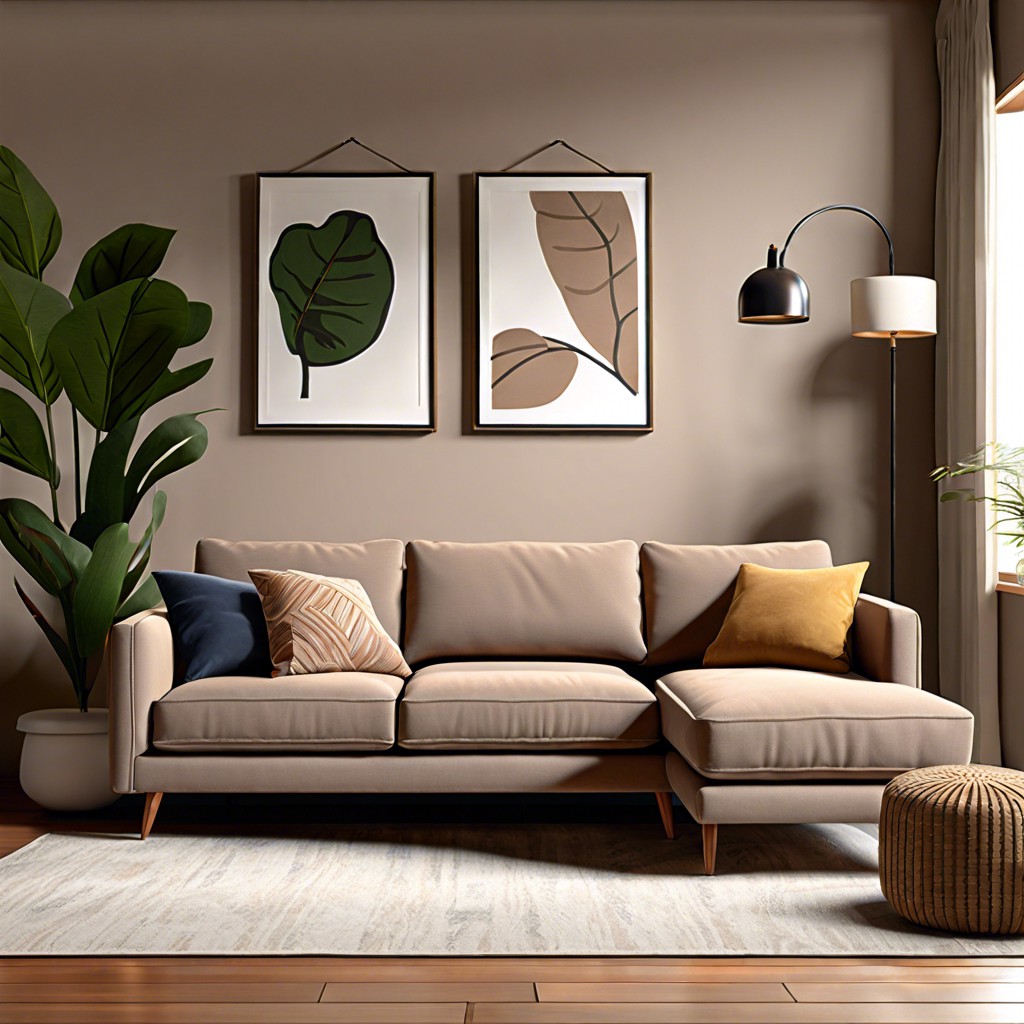 arrange the sofa with a chaise for extra comfort and lounging space