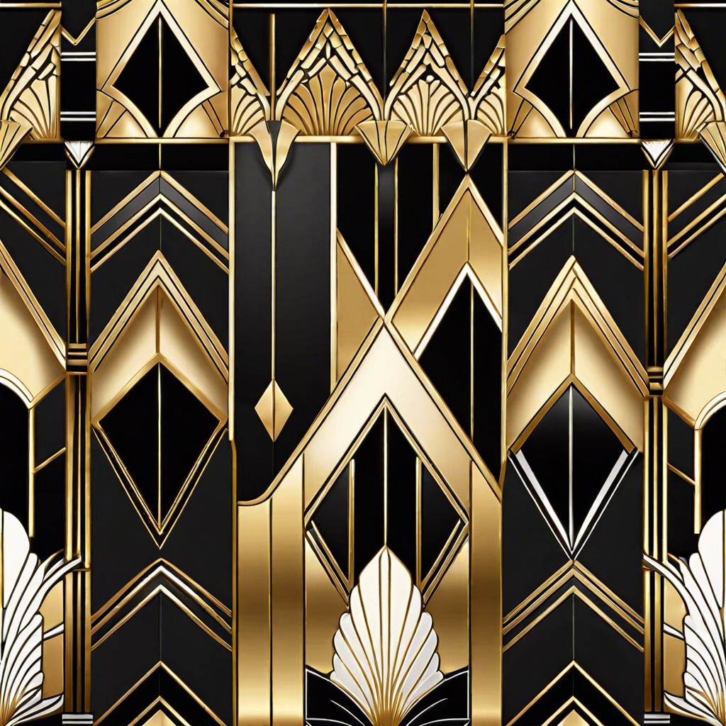 art deco black and gold tiles