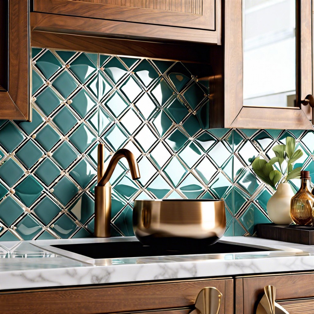 art deco inspired geometric pattern tiles