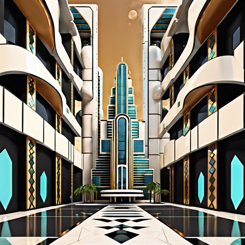 art deco inspired skyscraper