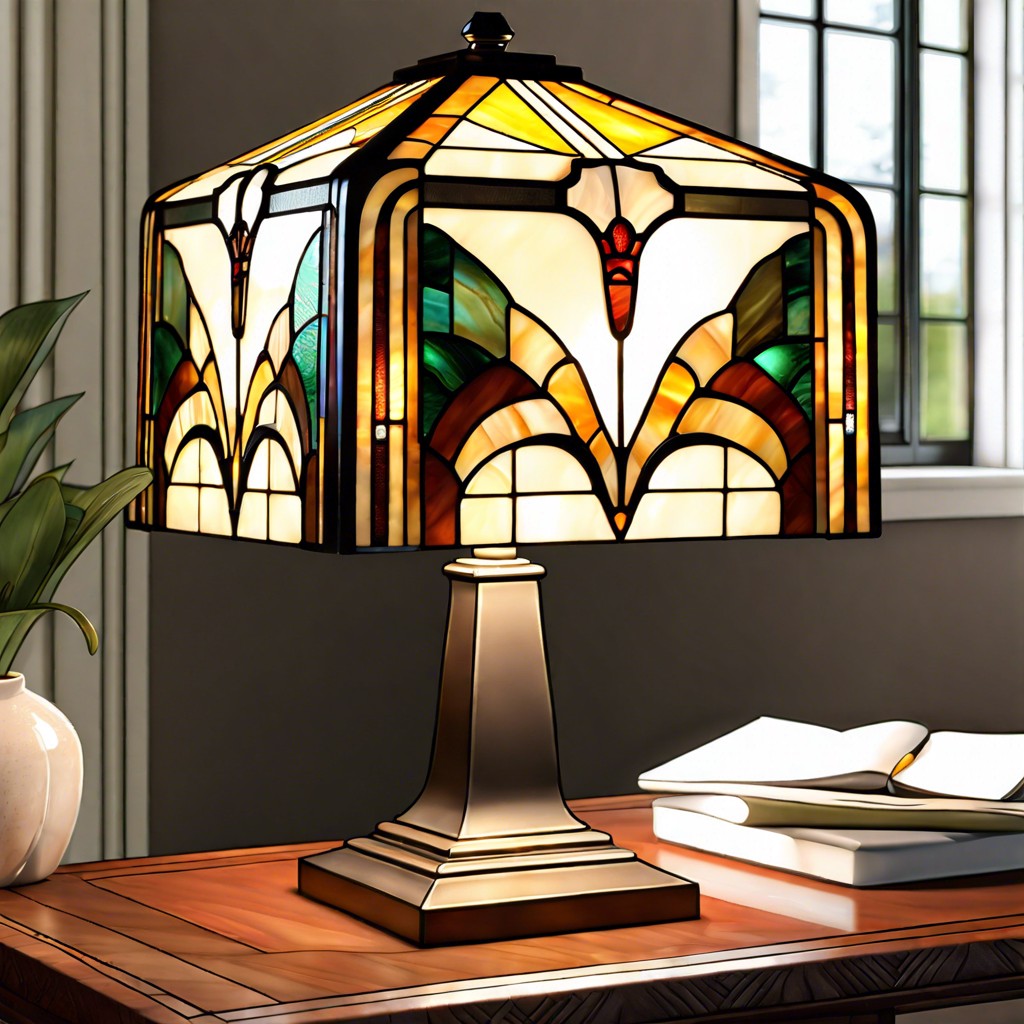 art deco stained glass lamps