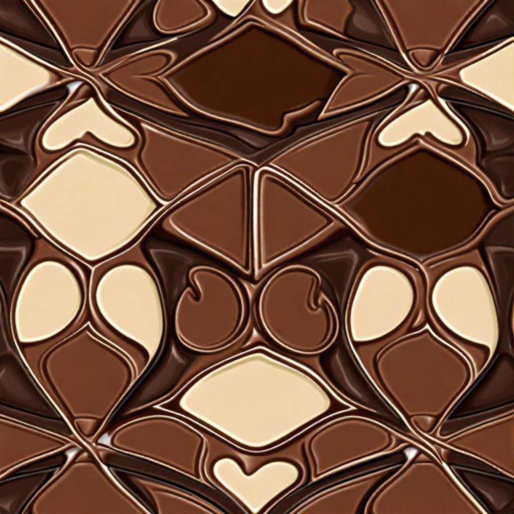 art inspired chocolate brown tiles with artistic abstract patterns