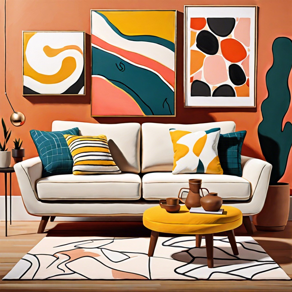 artistic flair with hand painted cushion covers and abstract art