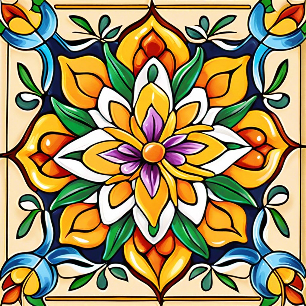 artistic hand painted tiles