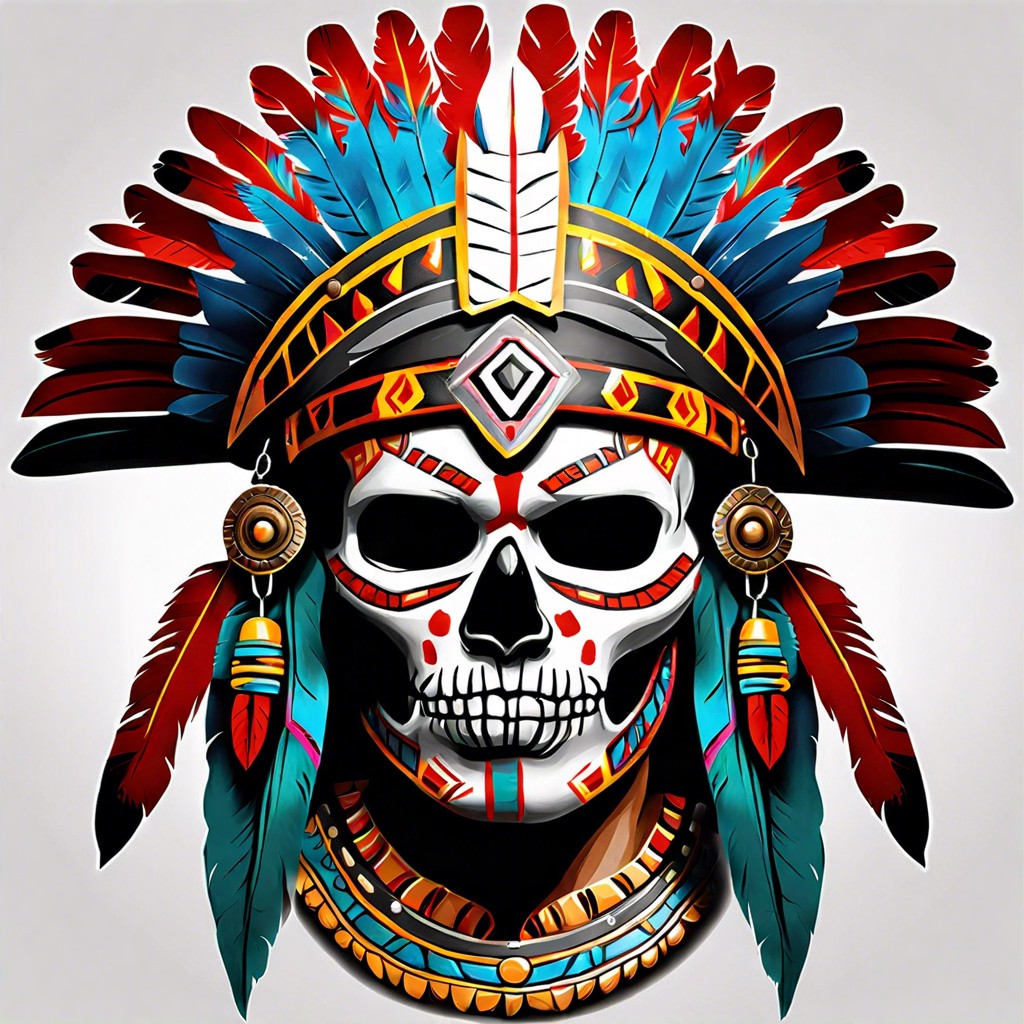 aztec warrior skull