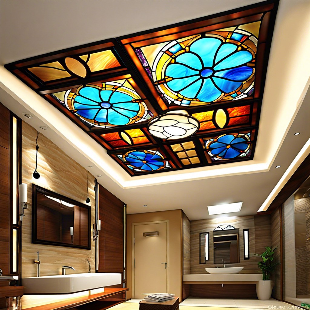 backlit stained glass panels for a dramatic flair