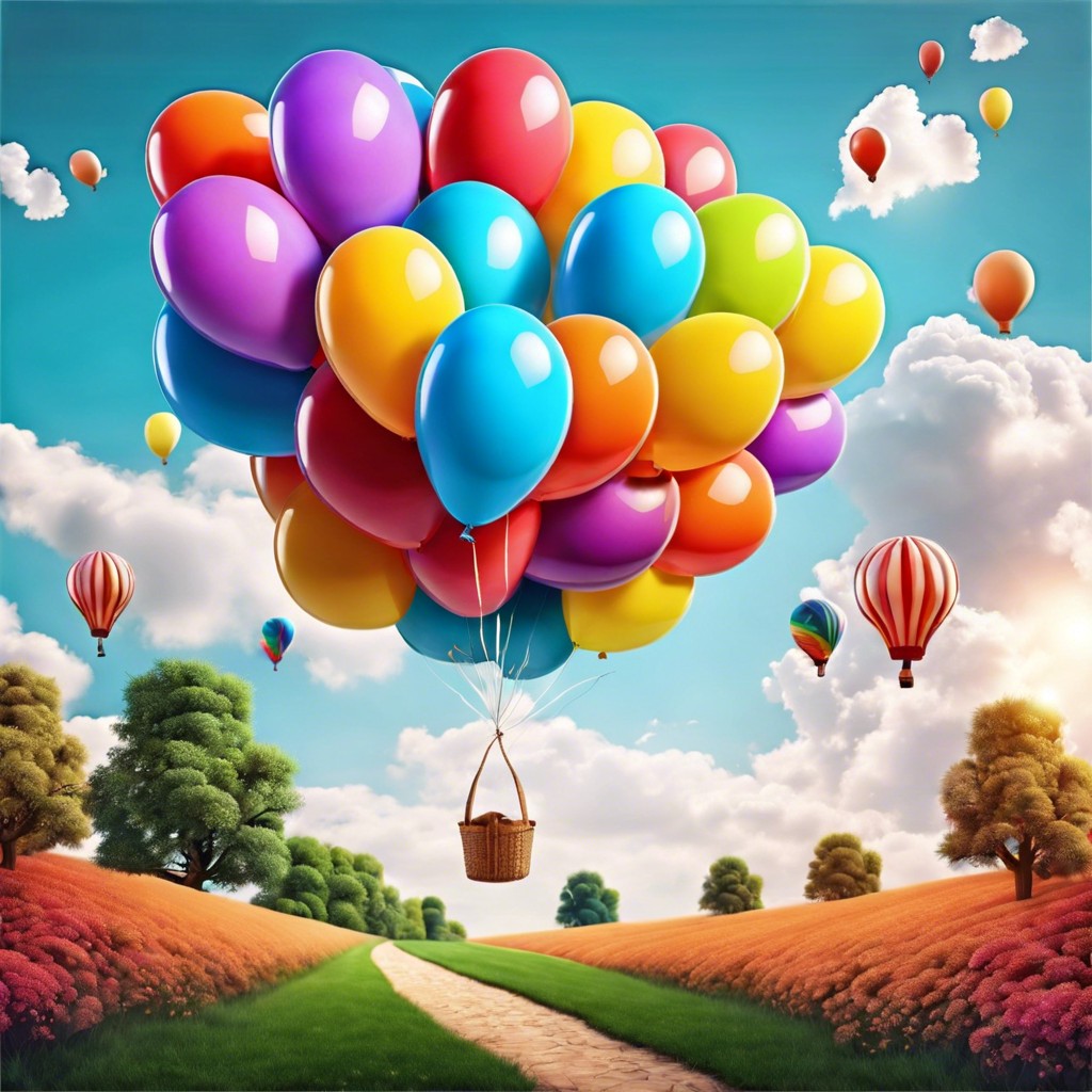 balloon filled sky