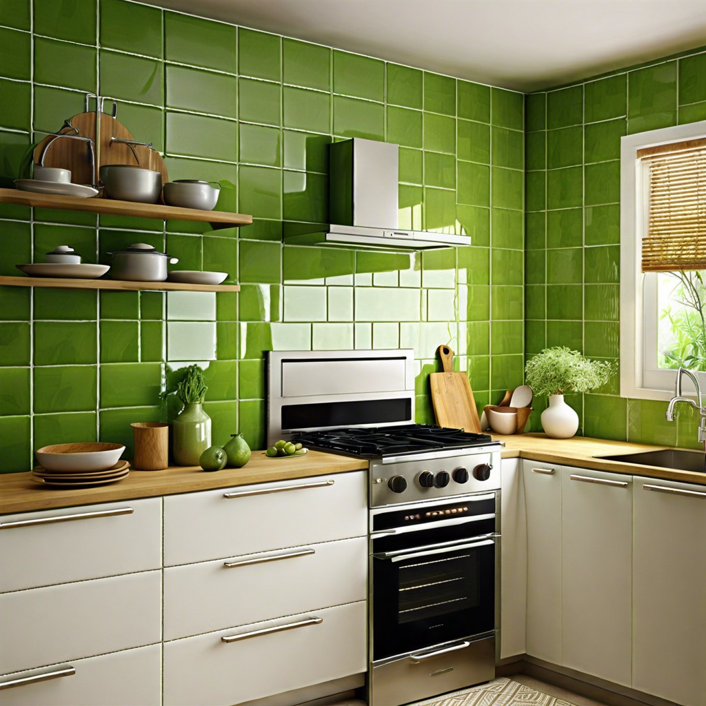 bamboo green tiles for an eco friendly touch