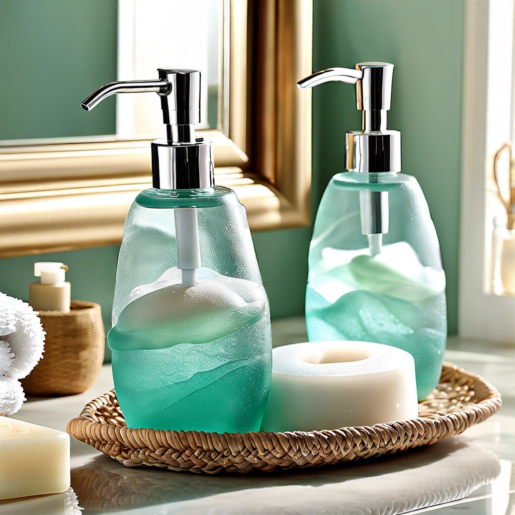 beach glass soap dispensers