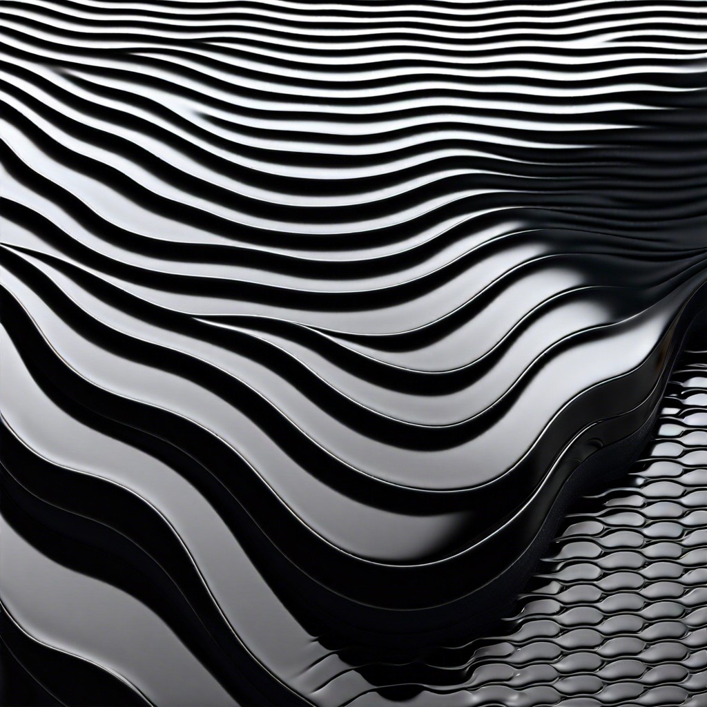 black 3d wave pattern tiles