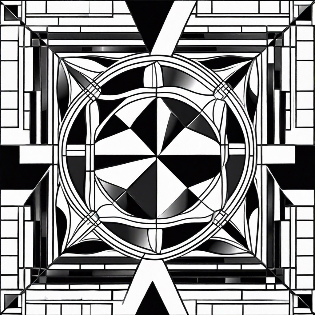 black and white geometric pattern tiles