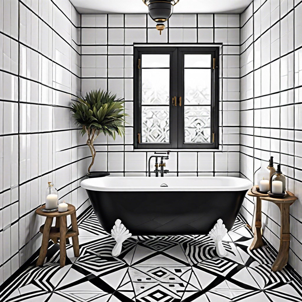 black and white geometric patterns