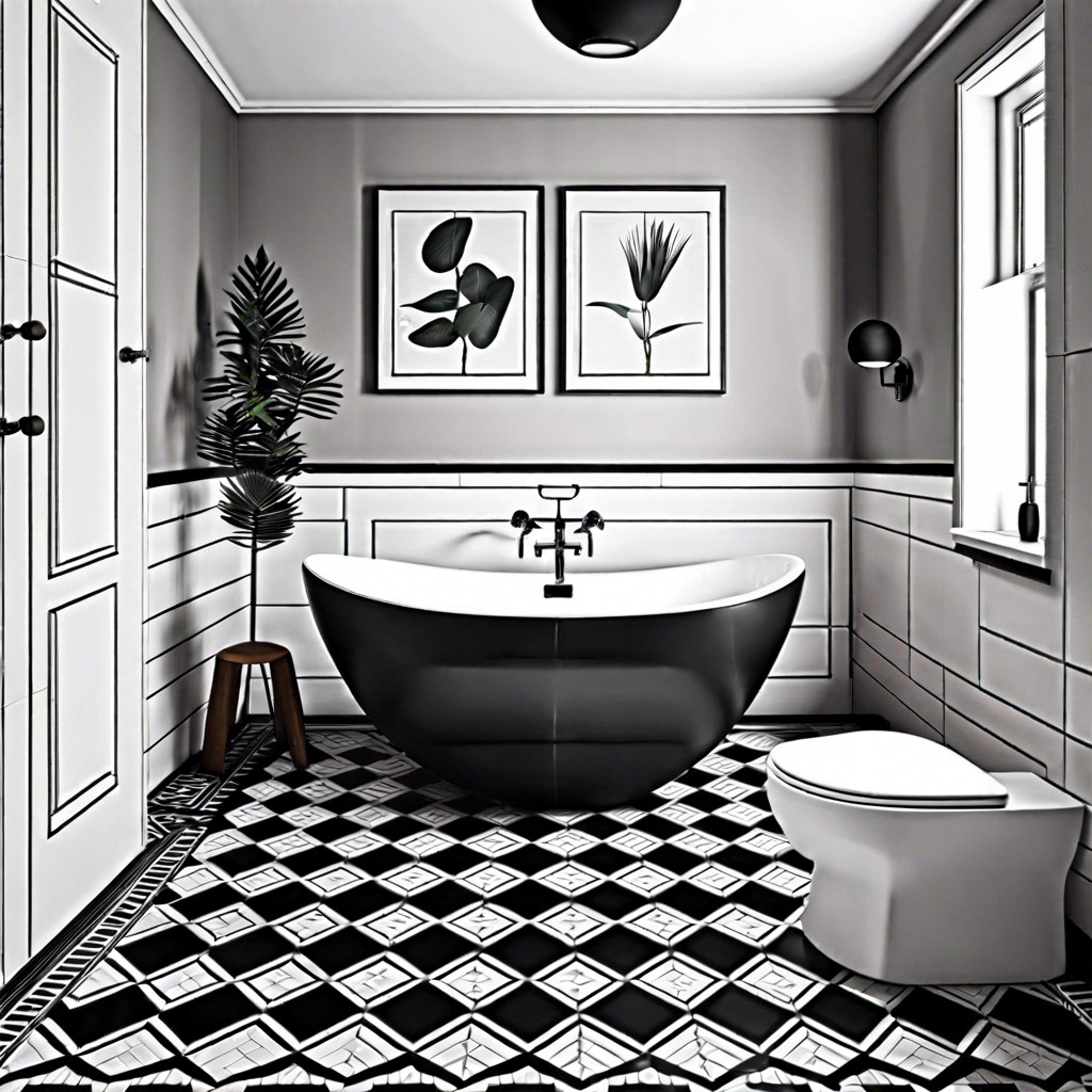 black and white geometric tile patterns