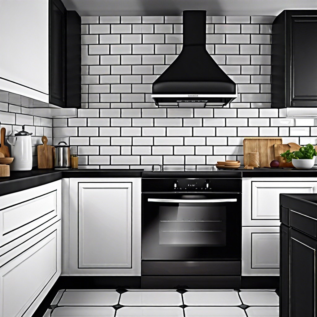 black and white geometric tiles