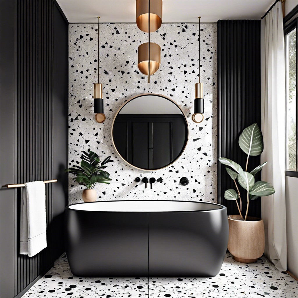 black and white terrazzo