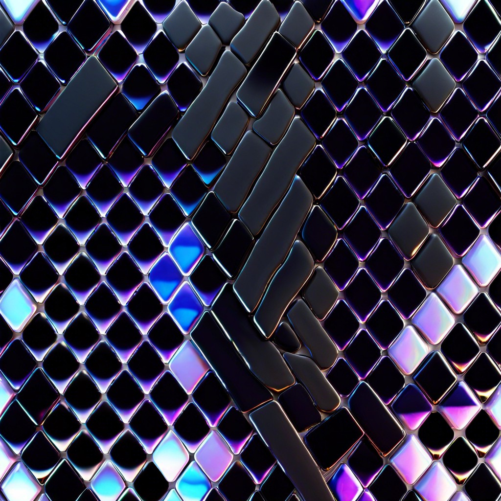 black iridescent tiles