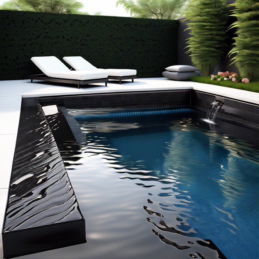 black lava stone tiles