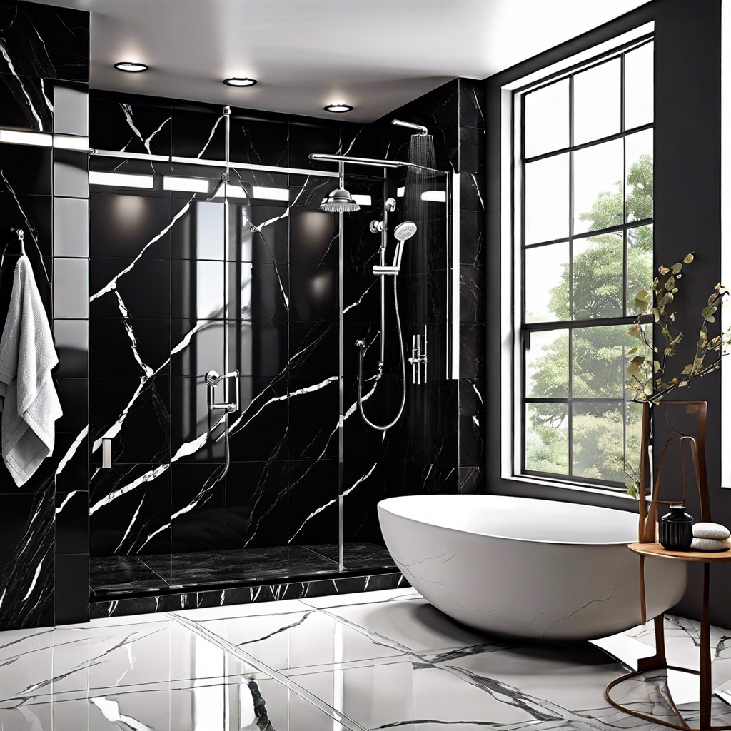 black marble accent tiles