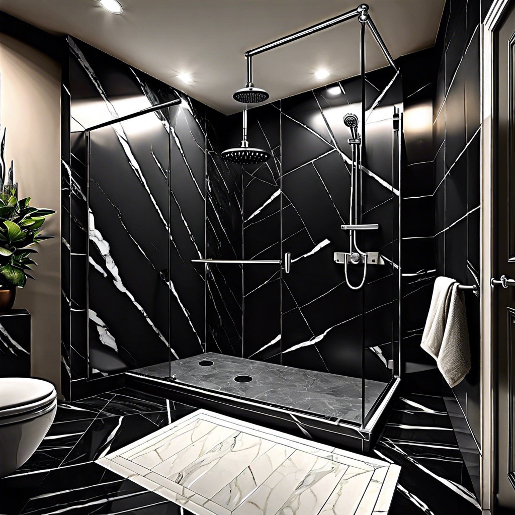 black marble elegance large black marble tiles with white veining