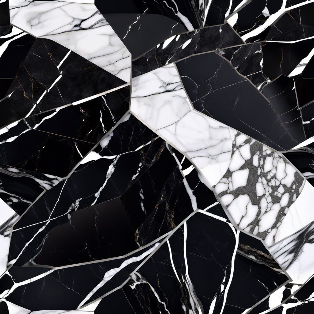 black marquina marble with white veining for a striking contrast