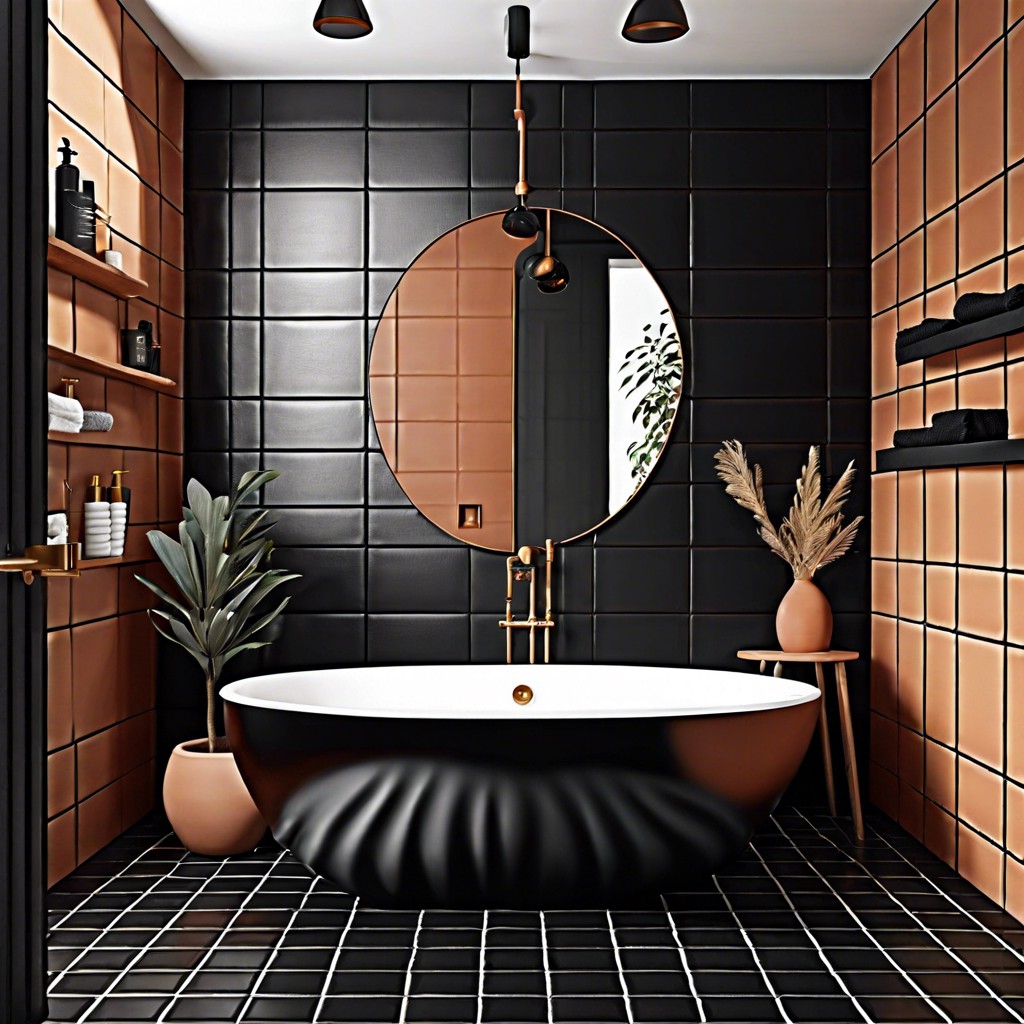 black terracotta tiles