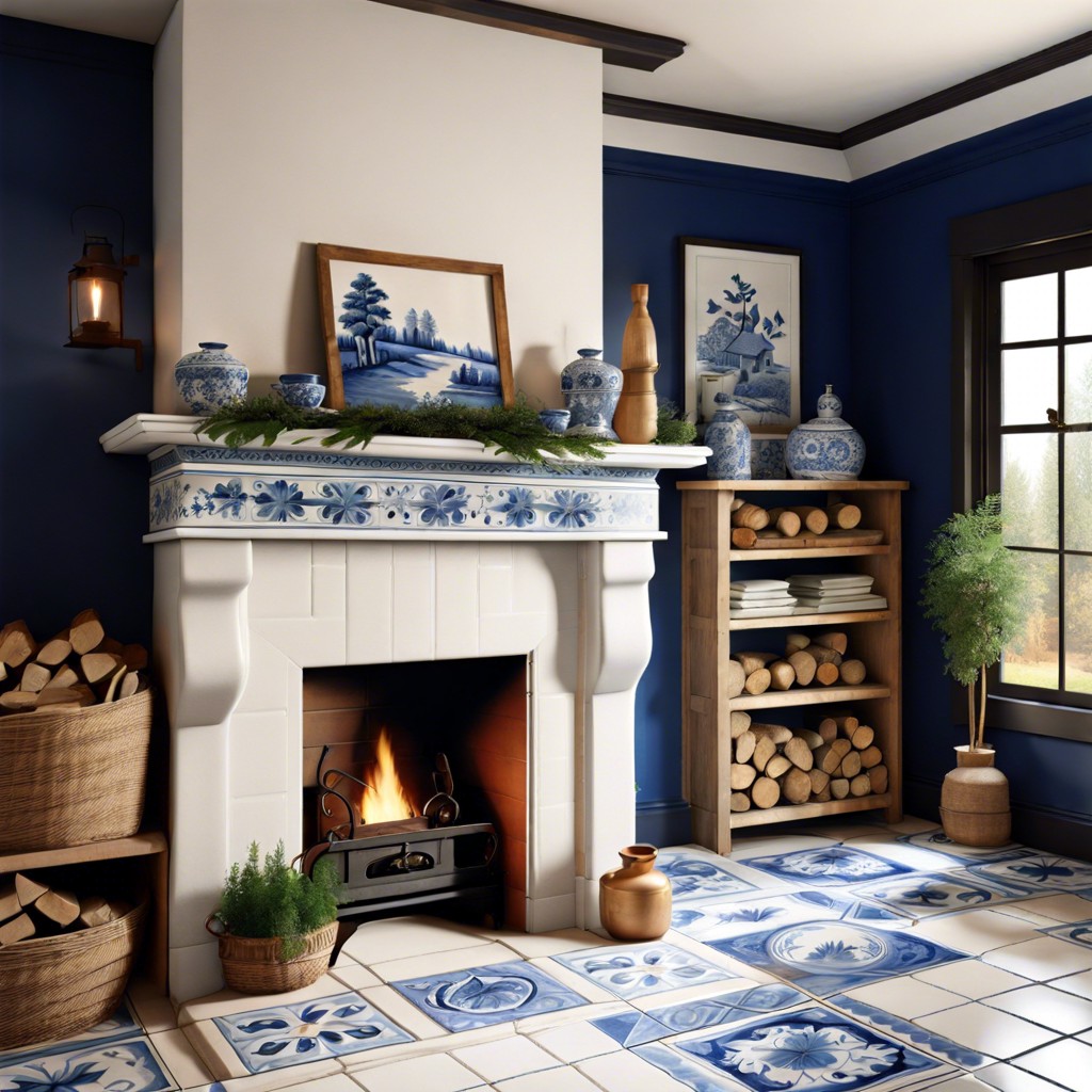 blue and white delft tiles for a touch of dutch country